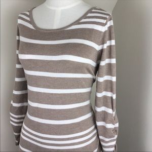 Tan and white sweater